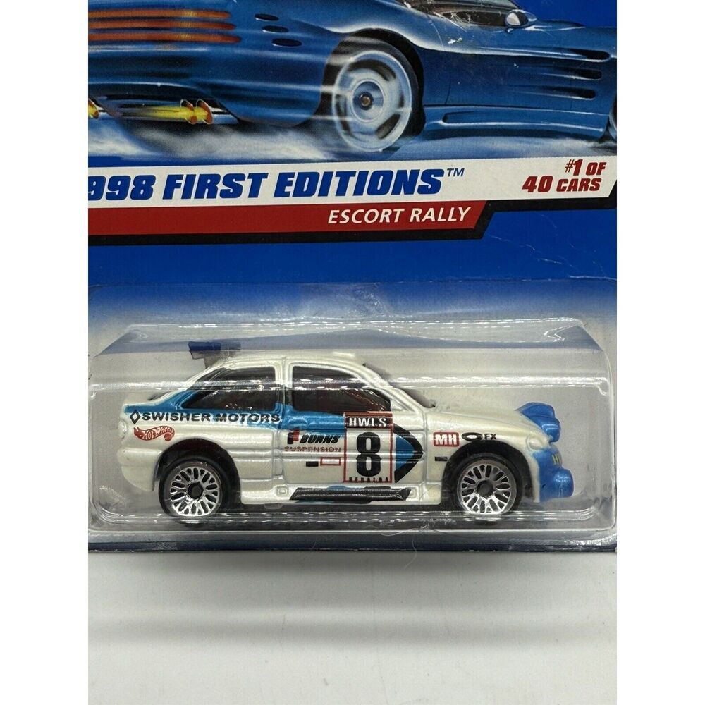 1998‎ Hot Wheels #637 First Editions ESCORT RALLY White w/Lace Spoke VINTAGE